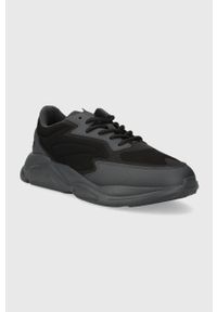Hugo - HUGO sneakersy Leon kolor szary 50503044. Nosek buta: okrągły. Zapięcie: sznurówki. Kolor: szary. Materiał: guma #4