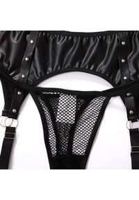 Intica - Komplet bielizny z siateczkowymi wstawkami na romantyczne chwile Veronika. Kolor: czarny. Materiał: materiał. Wzór: paski #5