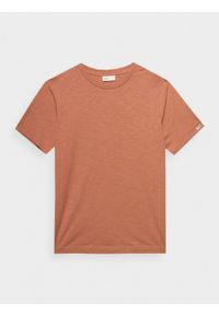 outhorn - T-shirt z nadrukiem męski - pomarańczowy. Okazja: na co dzień. Kolor: pomarańczowy. Materiał: dzianina, bawełna. Długość rękawa: krótki rękaw. Wzór: nadruk. Styl: casual