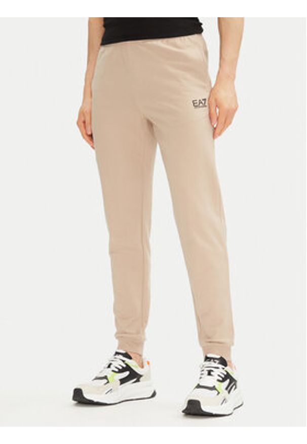 EA7 Emporio Armani Dres 8NPV63 PJVRZ U6155 Beżowy Regular Fit. Kolor: beżowy. Materiał: bawełna