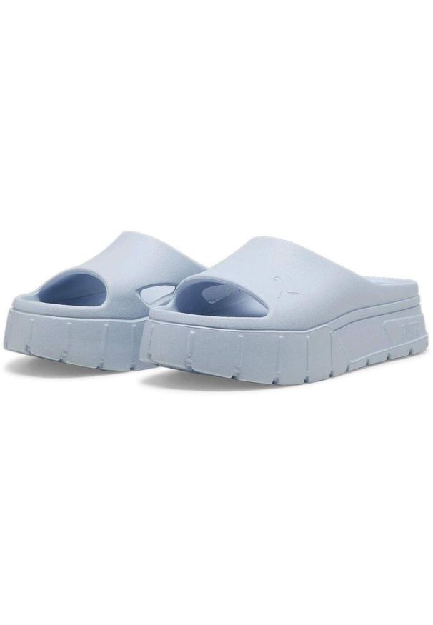Klapki Puma Mayze Stack Injex, Kobiety. Kolor: niebieski. Materiał: guma, materiał