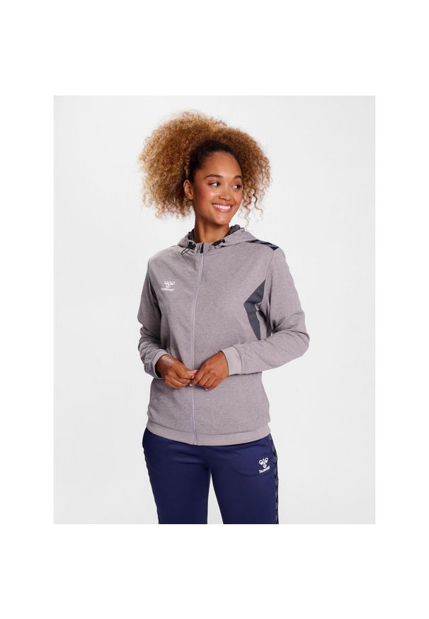 Bluza damska sportowa Hummel Authentic Poly Zip Hoodie Woman. Typ kołnierza: kaptur. Kolor: szary