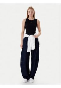 Calvin Klein Top LV047C201G Czarny Slim Fit. Kolor: czarny. Materiał: bawełna #5