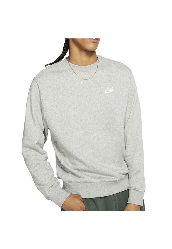 Bluza Nike Sportswear BV2666-063 - szara. Kolor: szary. Materiał: bawełna, poliester, materiał. Długość rękawa: długi rękaw. Długość: długie. Wzór: aplikacja. Styl: klasyczny, sportowy