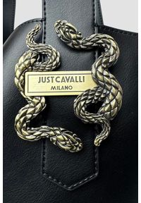 Just Cavalli - JUST CAVALLI Czarna shopperka Range A New Iconic Snakes. Kolor: czarny. Materiał: skórzane #6