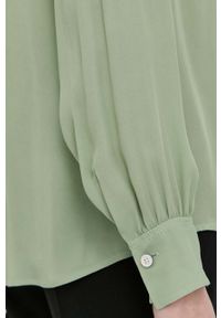 BOSS - Boss koszula damska kolor zielony. Okazja: na co dzień. Kolor: zielony. Materiał: tkanina, włókno. Długość rękawa: długi rękaw. Długość: długie. Styl: casual #2