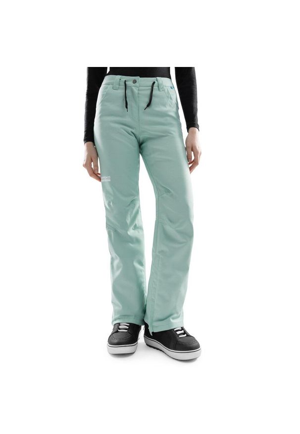 SIROKO - Spodnie snowboardowe hardshell damskie P2-W Auburn. Kolor: zielony. Materiał: hardshell. Sezon: zima. Sport: snowboard