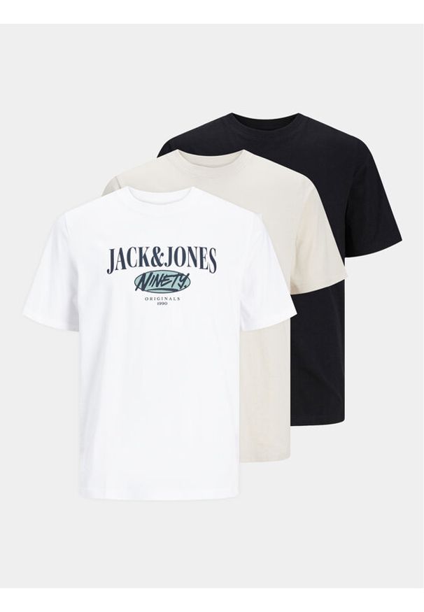 Jack & Jones - Jack&Jones Komplet 3 t-shirtów Cobin 12260814 Kolorowy Standard Fit. Materiał: bawełna. Wzór: kolorowy