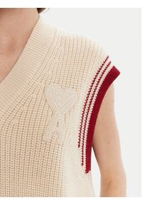 AMI PARIS Sweter UKS768.KN0068 Beżowy Regular Fit. Kolor: beżowy. Materiał: wełna #4