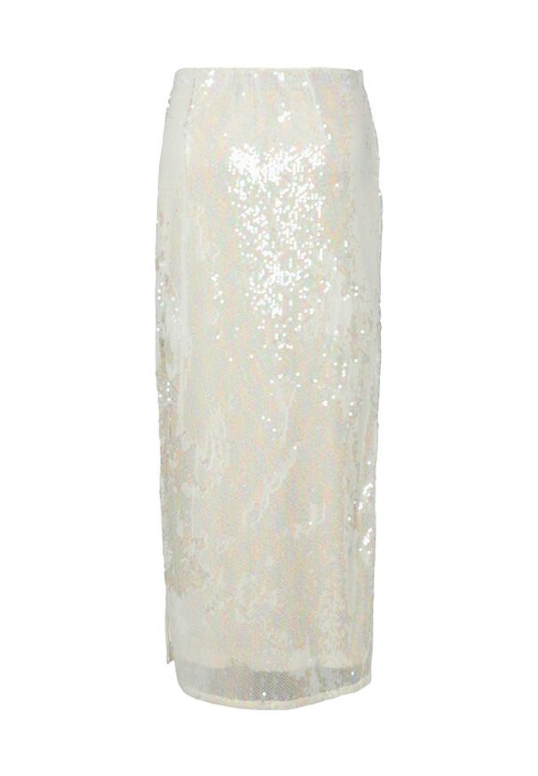 YAS Spódnica maxi Sequina 26037771 Écru Regular Fit. Materiał: syntetyk