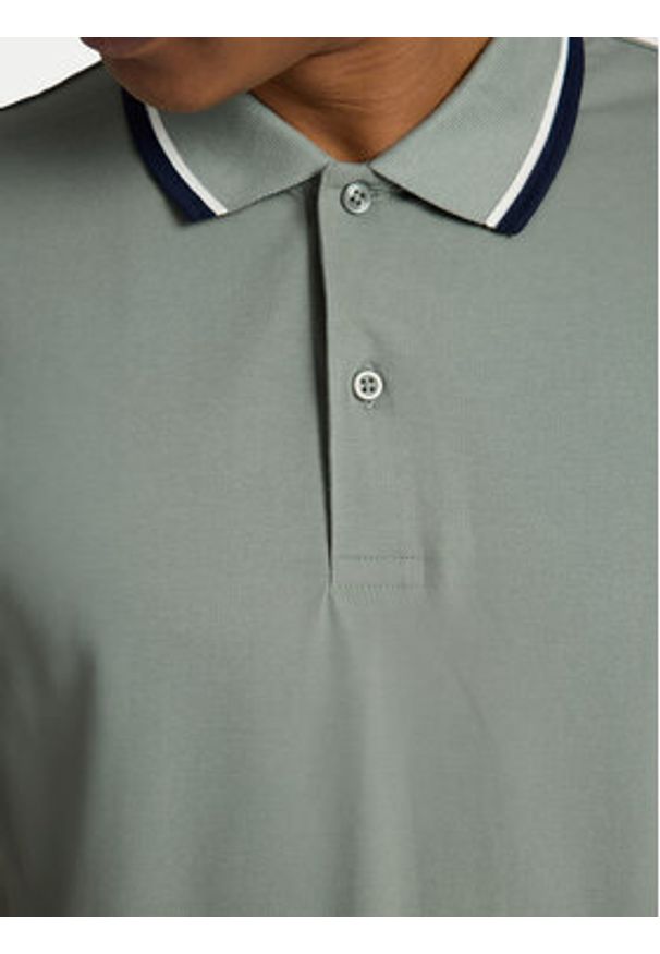 Selected Homme Polo 16095852 Zielony Slim Fit. Typ kołnierza: polo. Kolor: zielony. Materiał: bawełna