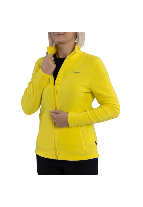 Bluza techniczna damska Viking Tesero Lady, polar. Kolor: żółty. Materiał: polar. Styl: sportowy. Sport: turystyka piesza