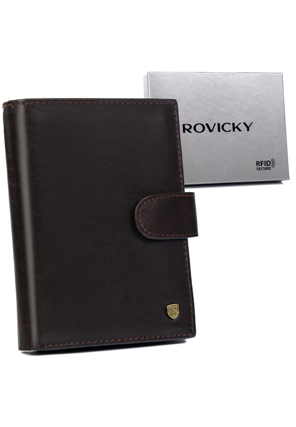 ROVICKY - Portfel skórzany Rovicky [DH] N4L-RVT c. brązowy. Kolor: brązowy. Materiał: skóra