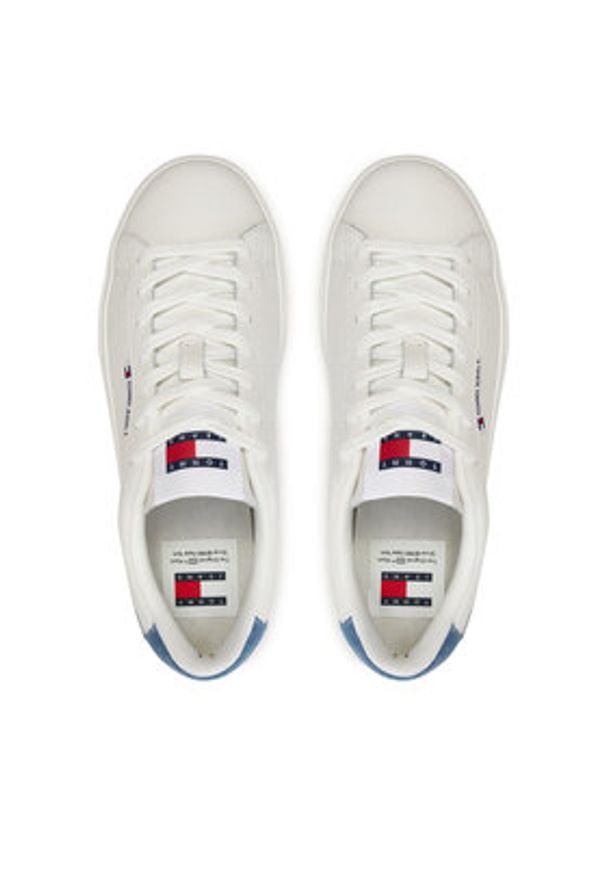 Tommy Jeans Sneakersy Tjw Cupsole Sneaker Denim EN0EN02652 Écru. Materiał: skóra