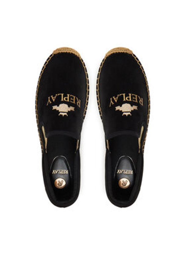 Replay - REPLAY Espadryle GWF22 .000.C0086T Czarny. Kolor: czarny. Materiał: materiał