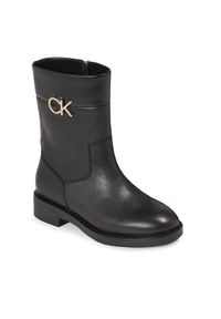 Calvin Klein Botki Rubber Sole Ankle Boot W/Hw HW0HW01703 Czarny. Kolor: czarny. Materiał: skóra #1