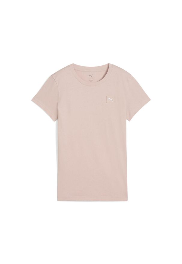 Puma - Damska koszulka ESS ELEVATED PUMA Rose Quartz Pink. Kolor: różowy. Wzór: aplikacja, haft