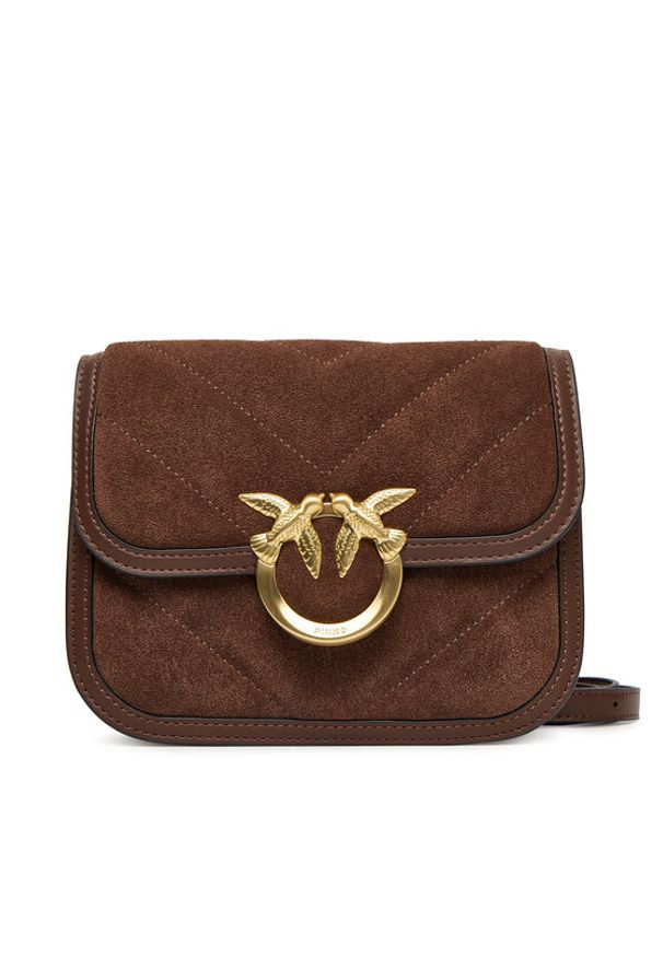 Pinko - PINKO Torebka Love Box Bag Fl Mini AI 25-26 PLTT 104297 A2JH Brązowy. Kolor: brązowy. Materiał: skórzane