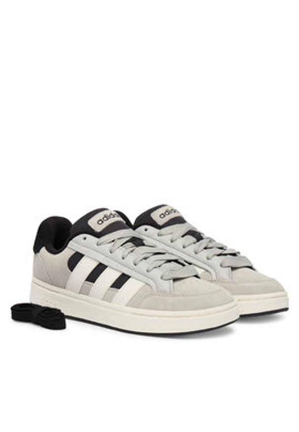 Adidas - adidas Sneakersy Grand Court Alpha HQ7360 Szary. Kolor: szary. Materiał: zamsz, skóra