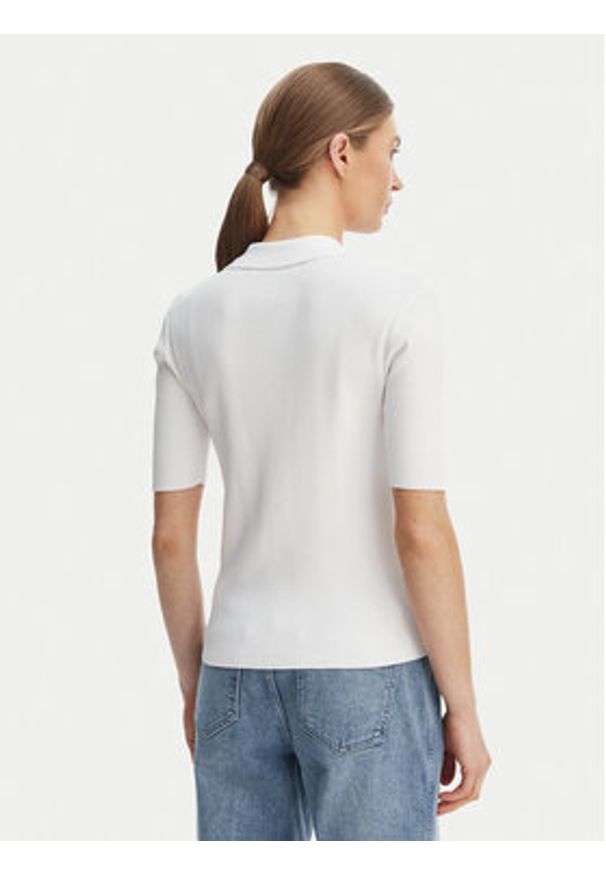 MICHAEL Michael Kors Bluzka MS661FZ5ZV Biały Slim Fit. Kolor: biały. Materiał: syntetyk