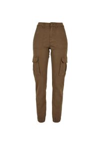 Urban Classics - Spodnie Damskie Twill Utility. Kolor: zielony. Długość: długie