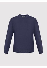 Pako Lorente - PAKO LORENTE - Granatowy sweter męski v-neck. Kolor: niebieski, czarny. Materiał: bawełna. Sezon: jesień #5