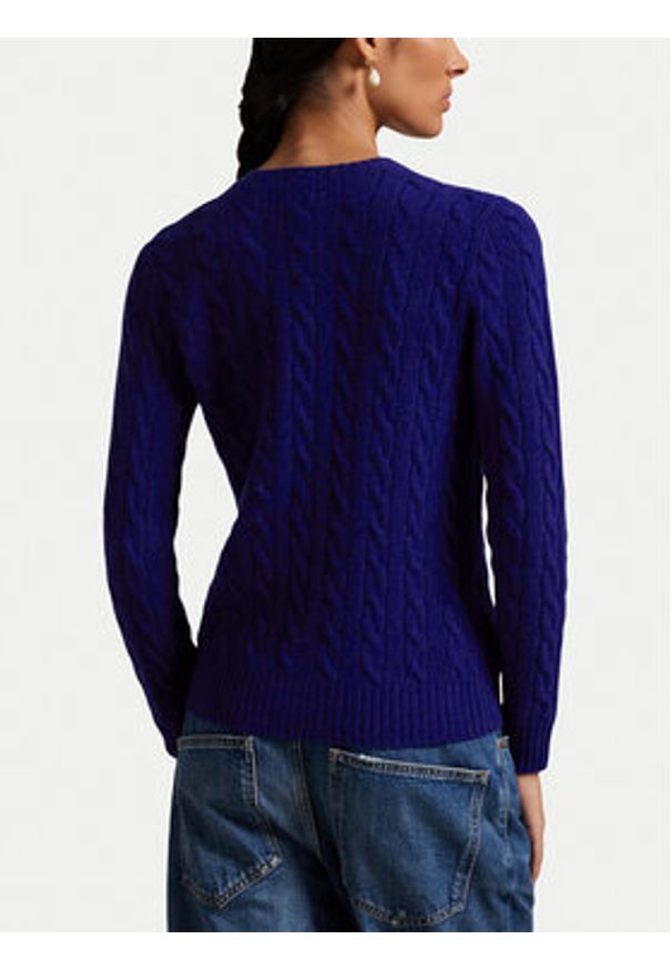 Polo Ralph Lauren Sweter 211971865012 Granatowy Slim Fit. Typ kołnierza: polo. Kolor: niebieski. Materiał: wełna