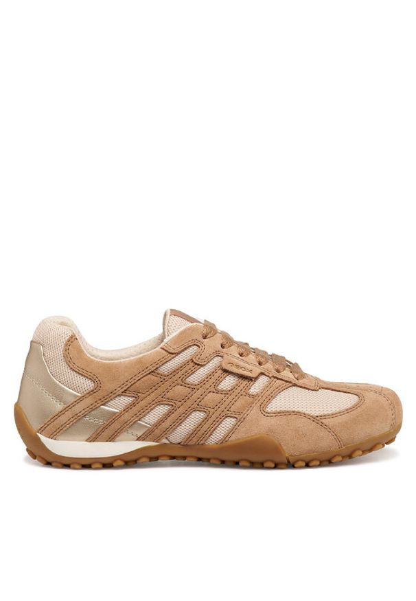 Geox Sneakersy D Snake Original D65B0A 01422 C1056 Beżowy. Kolor: beżowy. Materiał: skóra, zamsz