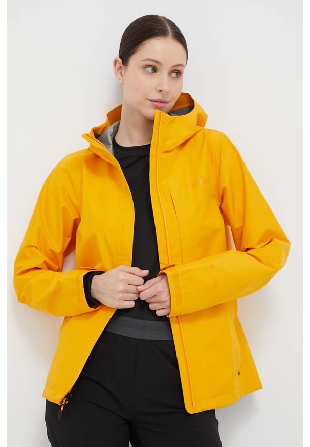 Marmot kurtka outdoorowa Minimalist GORE-TEX kolor żółty gore-tex. Kolor: żółty. Materiał: tkanina, tworzywo sztuczne, włókno, materiał. Technologia: Gore-Tex