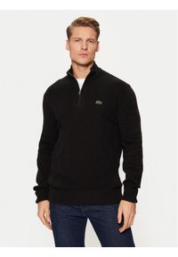 Lacoste Sweter AH3052 Czarny Classic Fit. Kolor: czarny. Materiał: wełna