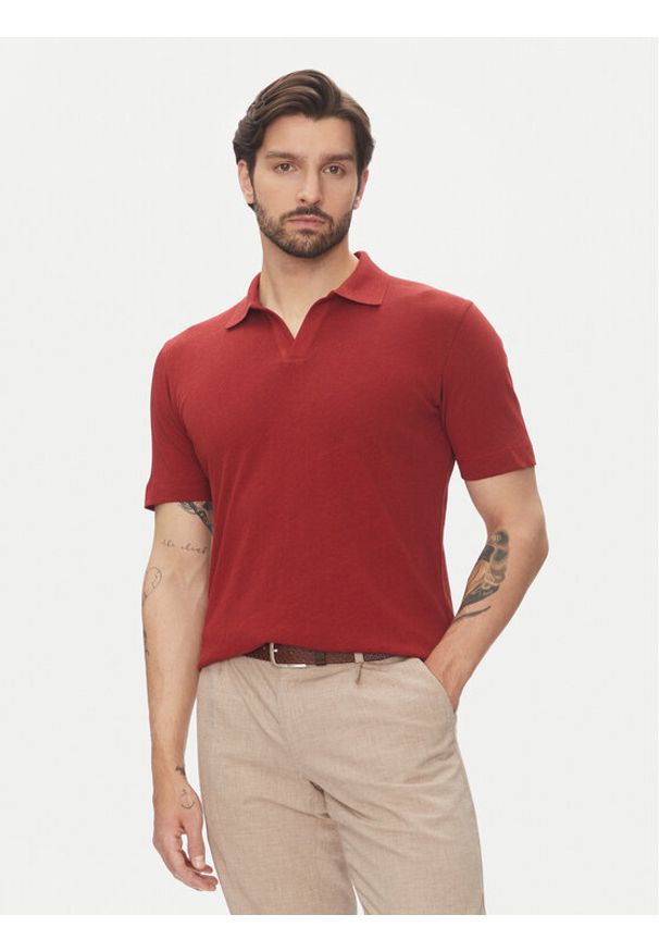 Marc O'Polo Polo 523 2091 53026 Czerwony Regular Fit. Typ kołnierza: polo. Kolor: czerwony. Materiał: bawełna