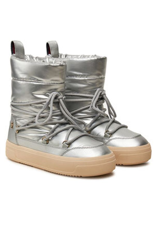 TOMMY HILFIGER - Tommy Hilfiger Śniegowce FW0FW08442 Srebrny. Kolor: srebrny. Materiał: skóra