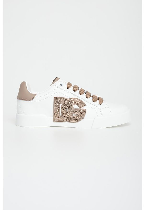 Dolce & Gabbana - Sneakersy damskie skórzane Portofino DOLCE & GABBANA. Materiał: skóra