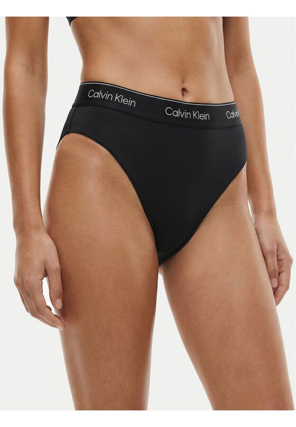Calvin Klein Swimwear Dół od bikini LV00Q61132 Czarny. Kolor: czarny. Materiał: syntetyk
