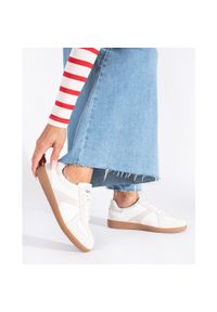 Goodin Skórzane białe damskie sneaersy. Kolor: biały. Materiał: skóra #4