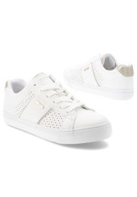 Big-Star - Sneakersy damskie Big Star, skóra ekologiczna perforowana cholewka sznurowany fason klasyczna gumowa podeszwa, białe, TT274291. Okazja: na co dzień. Zapięcie: sznurówki. Kolor: biały. Materiał: guma, skóra ekologiczna. Szerokość cholewki: normalna. Sport: turystyka piesza #2