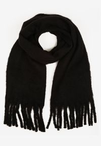 Born2be - Czarny Szalik z Ozdobnymi Frędzlami Esariana. Okazja: na co dzień. Kolor: czarny. Wzór: aplikacja. Styl: casual, klasyczny #4