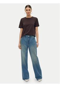 Vero Moda T-Shirt Paulina 10316991 Brązowy Regular Fit. Kolor: brązowy. Materiał: bawełna #3