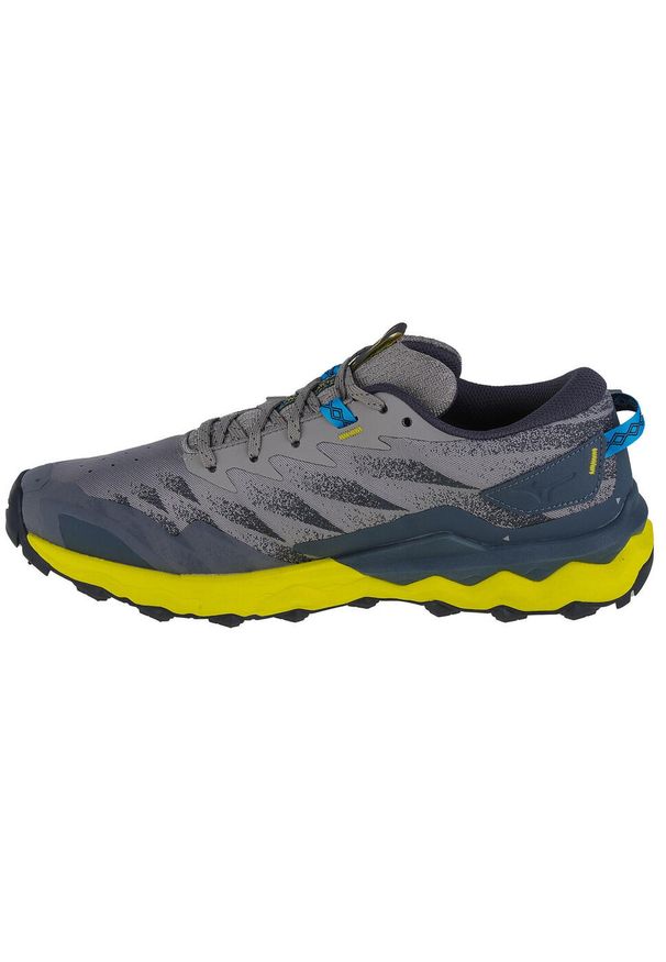 Buty do biegania męskie, Mizuno Wave Daichi 7. Kolor: wielokolorowy, szary. Materiał: guma, materiał, tkanina, syntetyk. Model: Mizuno Wave