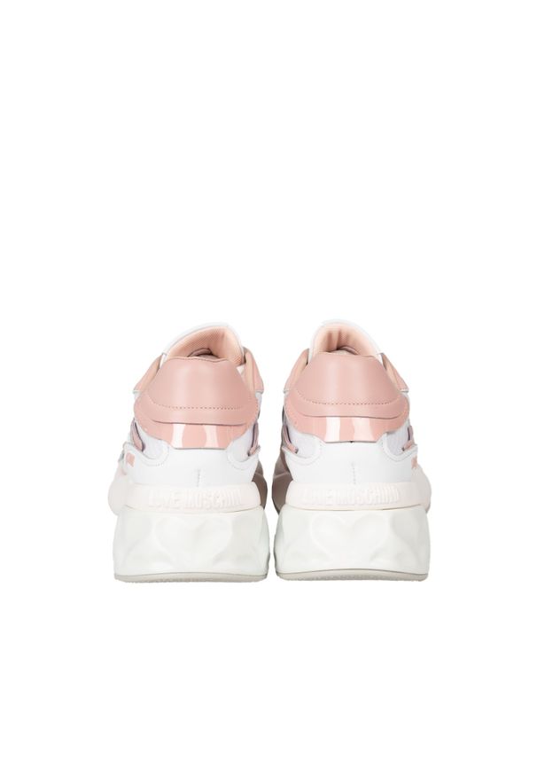 Love Moschino Sneakersy | JA15326G1MIQF | Kobieta | Biały. Okazja: na co dzień. Kolor: biały. Materiał: tkanina, skóra