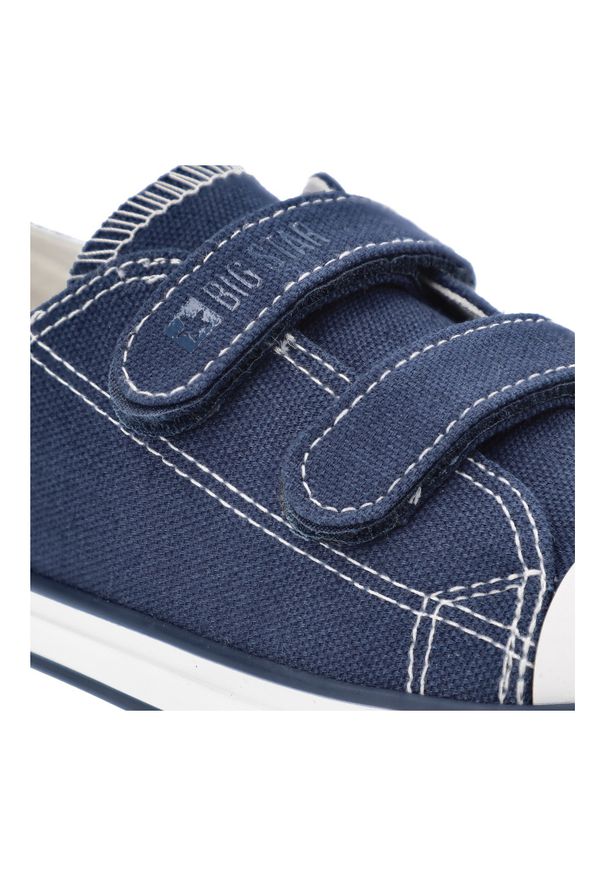 Big-Star - Granatowe Trampki Big Star Modne Buty Dziecięce. Okazja: na co dzień, na uczelnię, na spacer. Zapięcie: rzepy. Kolor: niebieski. Materiał: guma, materiał. Styl: młodzieżowy, klasyczny, casual