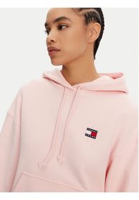 Tommy Jeans Bluza Badge DW0DW19414 Różowy Boxy Fit. Kolor: różowy. Materiał: bawełna #2