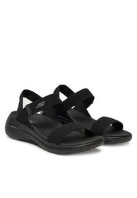 skechers - Skechers Sandały Go Walk Arch Fit Sandal-Polished 140264/BBK Czarny. Kolor: czarny. Materiał: materiał
