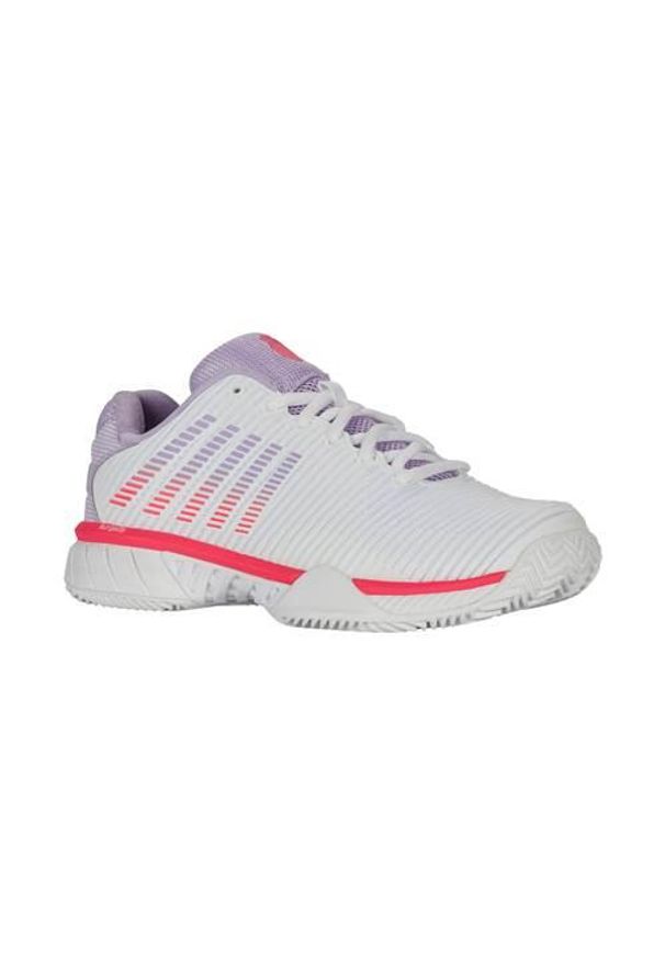 Buty do tenisa damskie K-Swiss Hypercourt Express 2. Zapięcie: sznurówki. Kolor: biały. Materiał: syntetyk, tkanina, materiał. Szerokość cholewki: normalna. Sport: tenis