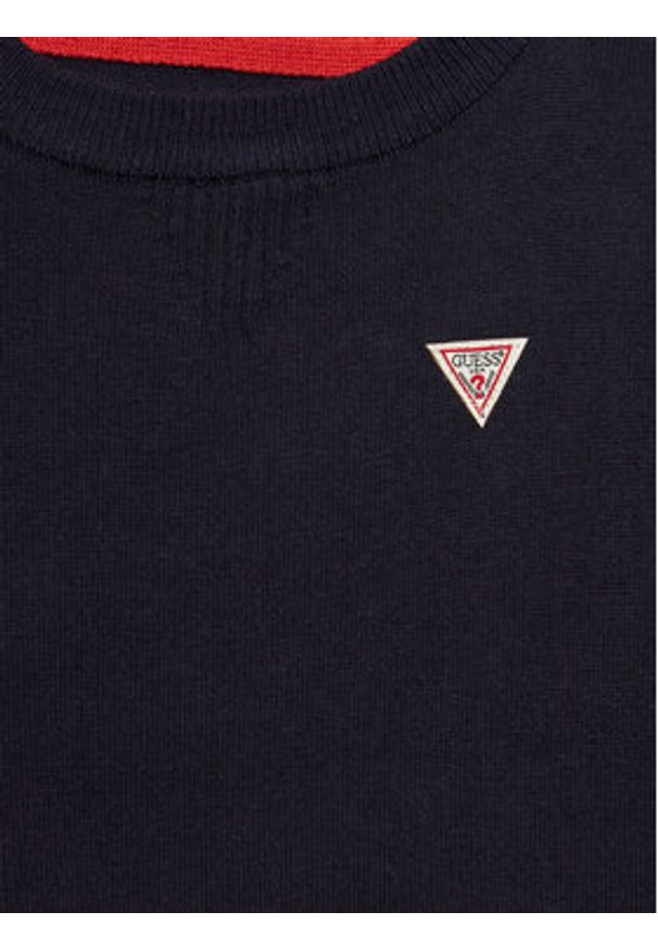 Guess Sweter N0YR04 Z2VV0 Granatowy Regular Fit. Kolor: niebieski. Materiał: bawełna
