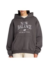 Bluza damska New Balance WT61U6QSABR - szara. Okazja: na co dzień. Kolor: szary. Materiał: prążkowany, poliester, bawełna, dresówka. Wzór: napisy. Styl: casual, klasyczny #1