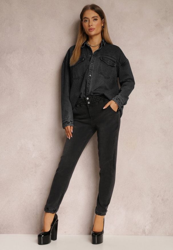 Renee - Czarne Jeansy Joggery Ketsiah. Kolor: czarny. Styl: elegancki