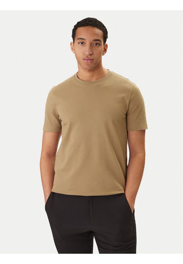 BOSS T-Shirt Tiburt 240 50452680 Khaki Regular Fit. Kolor: brązowy. Materiał: bawełna