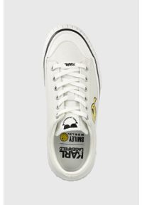 Karl Lagerfeld tenisówki KAMPUS II damskie kolor biały. Nosek buta: okrągły. Zapięcie: sznurówki. Kolor: biały. Materiał: guma