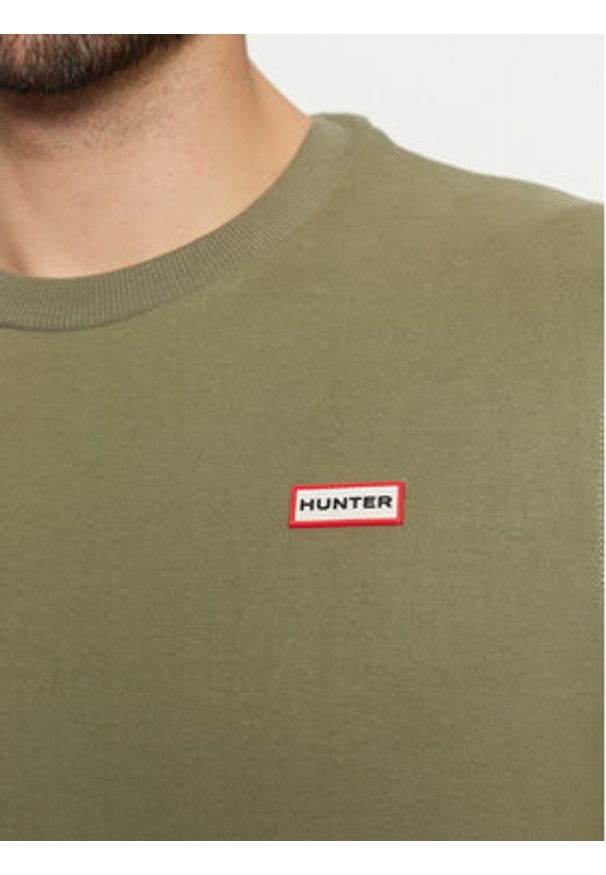Hunter T-Shirt Alvin HARM0039242 Khaki Regular Fit. Kolor: brązowy. Materiał: bawełna